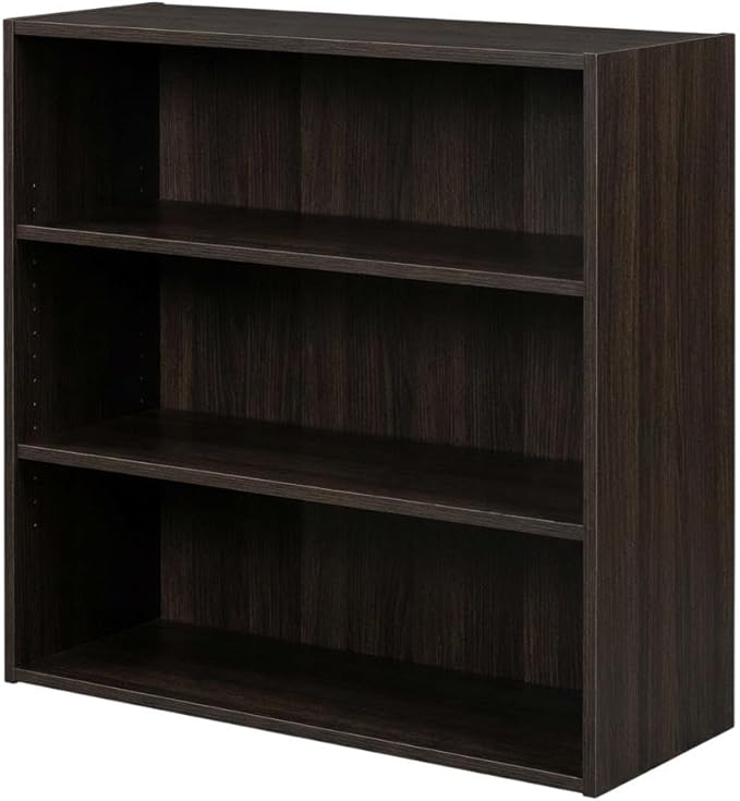Furnifact Espresso Bookcase with Sturdy Wood Construction, Modern Design, Ideal for Home or Office Storage, Stylish and Durable Shelving Unit