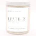 River Birch Candles Leather Scented Candle | Premium, All-Natural, Non-Toxic, Soy Candles | 8.5oz 40 Hr Burn Time | Cozy Relaxing Gifts for Home