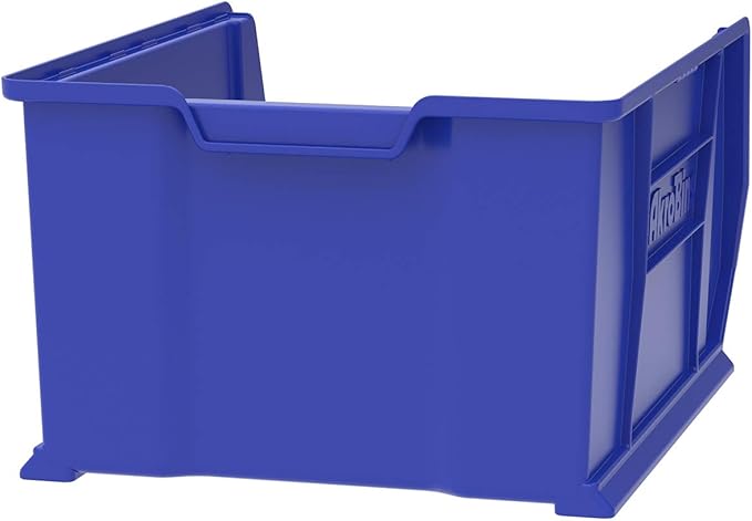 Akro-Mils 30289 Super-Size AkroBins Plastic Storage Bins, Space-Saving Stackable Bins for Garage, Classroom, Warehouse Organization, 24" L x 18" W x 12" H, Blue, 1-Pack