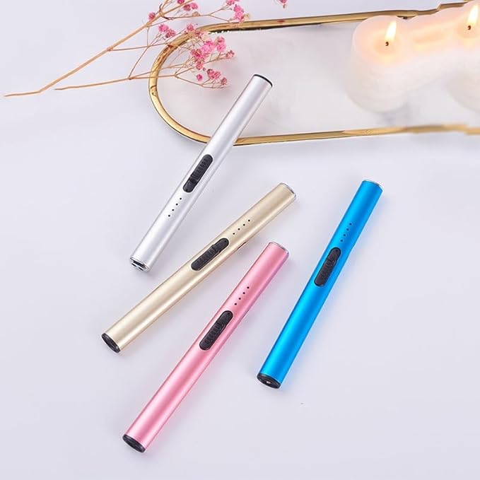Electric Candle Lighter Plasma Arc Lighters Windproof Flameless with Double Safety Switch USB Rechargeable Battery(2pack b)