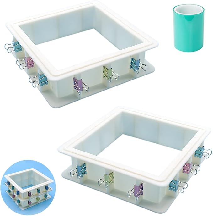 2-Pack Adjustable Mold-Housing for Silicone Molds - Rubber Mold Making Kit, Housing Frame for DIY Candle, Soap, and Resin Molds