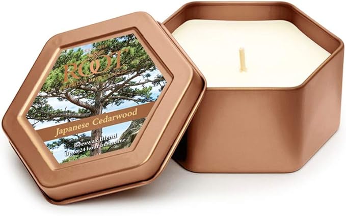 Root Candles Scented Candles Honeycomb Traveler Premium Handcrafted Beeswax Blend Candle, 4-Ounce, Japanese Cedarwood
