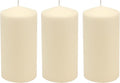 Stonebriar 3 Pack Tall 3 x 6 Inch 65 Hour Long Burning Unscented Ivory Wax Pillar Candles