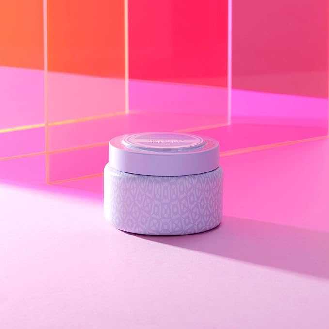 Capri Blue Volcano Printed Travel Tin Jar Candle - Luxury Candle with a Long Lasting Soy Wax Blend - Scented with Tropical & Fruity Fragrance (Lavender Color, 8.5 oz) (Pack of 2)