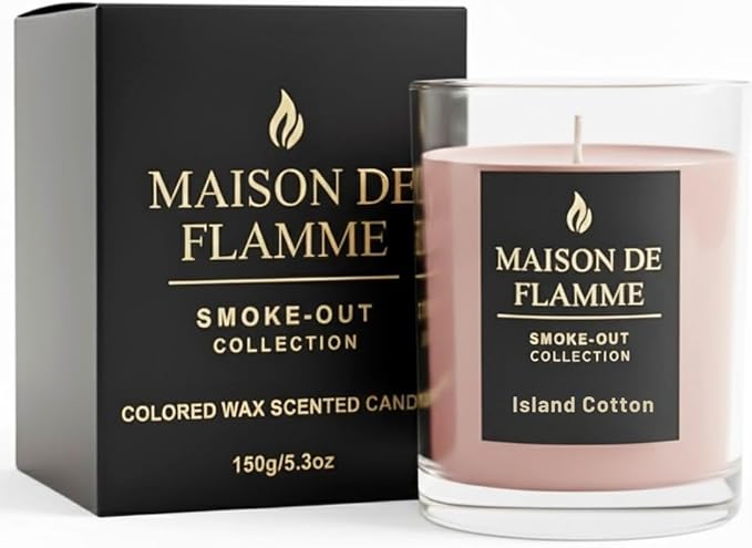 Smoke Odor Eliminating Candle – Island Cotton Soy Wax Candle for Kitchen, Apartment & Home Smells, Long Lasting Odor Neutralizing Scented Candle, 150g / 5.3 oz – Maison De Flamme