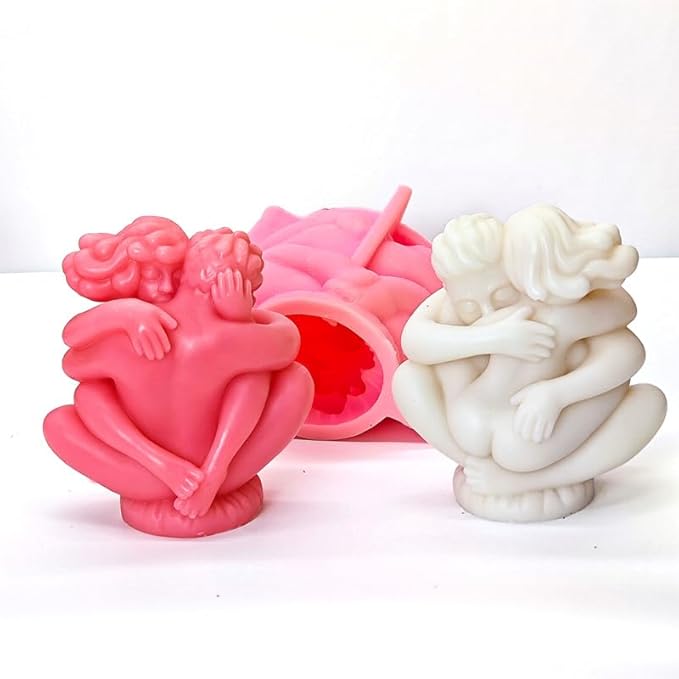 Embracing Couples Molds for Resin, Lovers Hugging Candle Mold for Soap Wax DIY Handcraft, Lovers Resin Mold Gift Wedding Party Home Dinner Festive Days Car Ornament