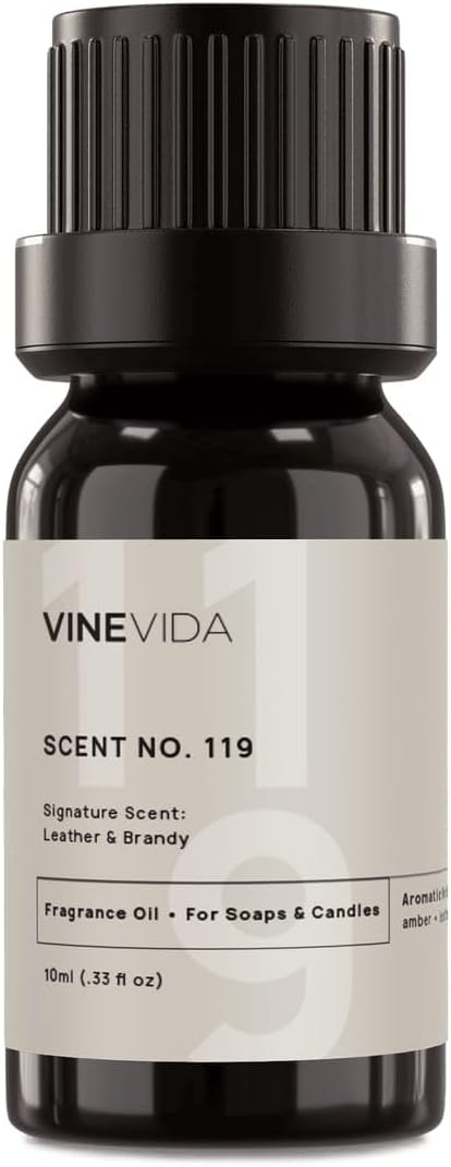 VINEVIDA [10 ml] Leather & Brandy; Fragrance Oil for Candle Making and Soap Making - Premium Candle Scents for Soy Candles