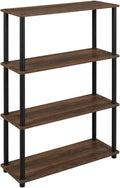 Furnifact Columbia Walnut Black Bookcase with Modern Design, Durable Wooden Construction, for Home or Office Storage, Stylish and Functional