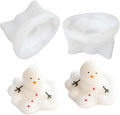 2PCS Christmas Candle Molds, Melting Snowman Christmas Resin Silicone Molds Kit, 3D Christmas Shape Silicone,Candle Silicone Mold for DIY Wax Soap