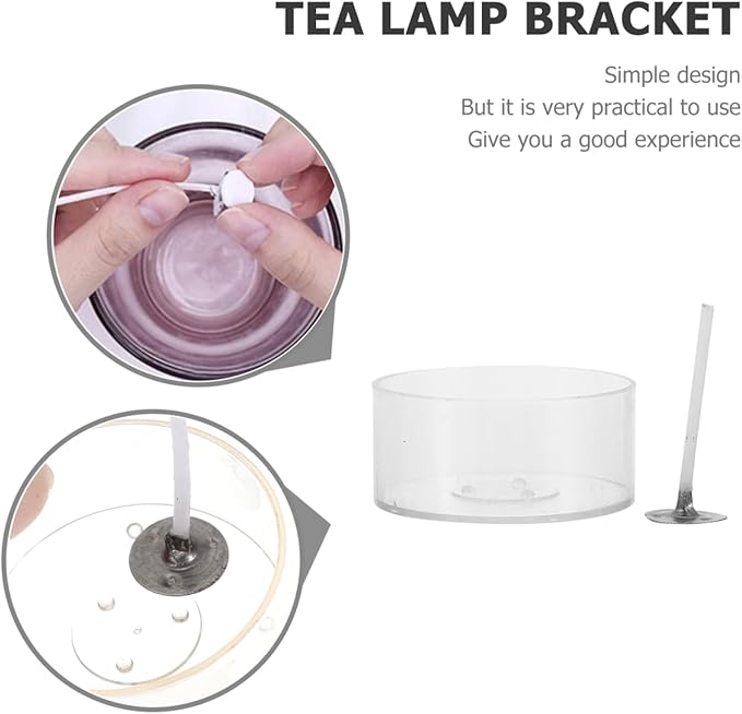 VILLCASE Candle Making Kit with 20 Clear Plastic Tealight Cups and 200 Pcs Cotton Wicks - Heat Resistant Empty Candle Molds for DIY Tea Light Making - Transparent Round Containers for Home Decor