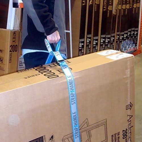 7’ Carry Strap with Handle | Heavy Duty | Adjustable Belt | Easy, Safe, Secure, Lifting, Moving, Carrying Heavy Boxes, Groceries | Best Luggage Strap (Strap-A-Handle 7ft. Length, 75lb. Capacity)