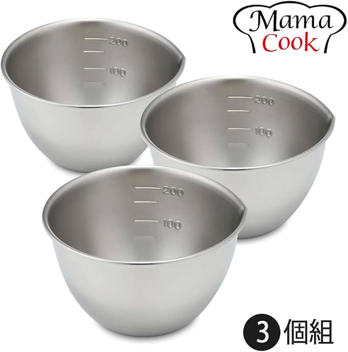 Shimomura Planning 35702 35702 Petite Bowl, Set of 3, Made in Japan, Stainless Steel, Graduated Mark, Spout Included, Measuring 9.5 fl oz (270 ml)