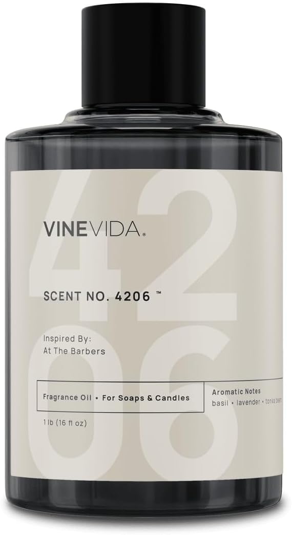 VINEVIDA [16 Oz] Scent NO. 4206 Inspired by at The Barbers | Premium Fragrance Oil for Candle Making & Soap Making | Candle Scents for Soy Wax | Scented Oils for Car Freshies & Bath Products