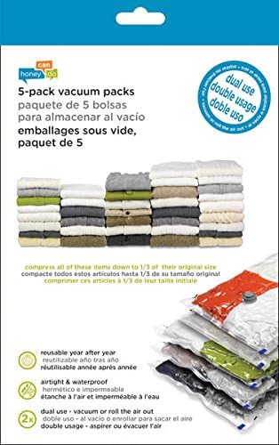 Honey-Can-Do VAC-01378 Vacuum-Seal Storage Bags, Set of 5