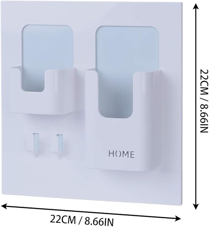 Bedside Shelf - Stick On Wall Mounted Bed Room,Dorm,Office Adhesive Floating Accessoies Caddy Organizer/Holder for Phone,Glasses,Remote Control,Keys,Pens - Plastic Material- White