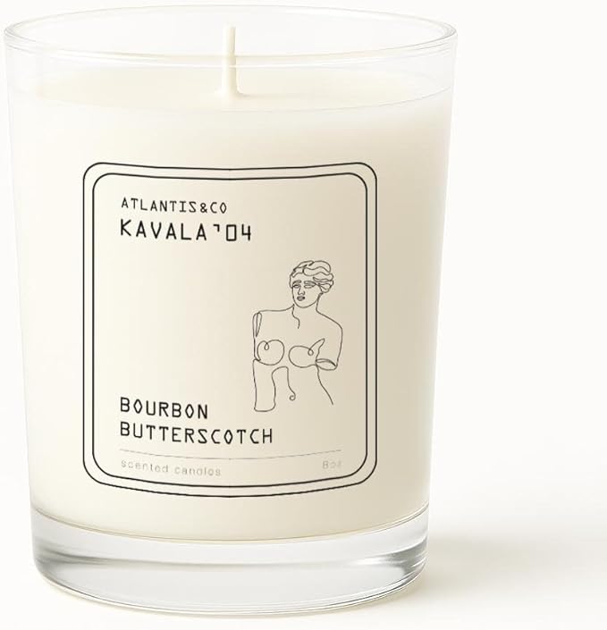 Bourbon Butterscotch Scented Candle, 8oz Soy Jar with Long-Lasting Burn, Giftable, Holidays,Birthdays