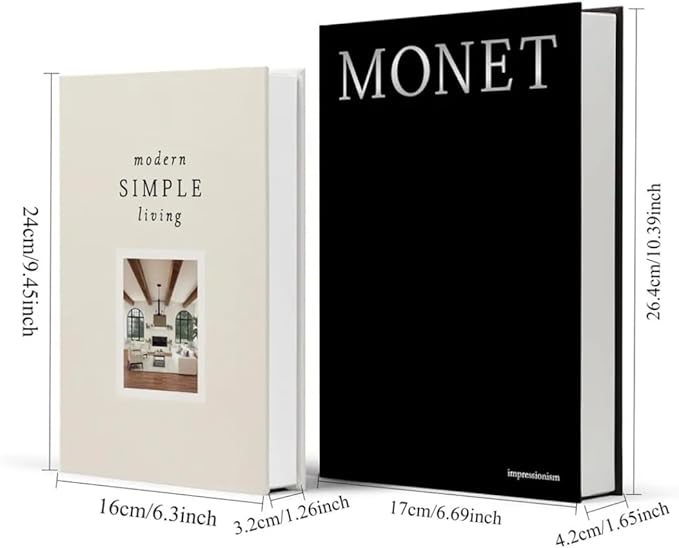 Decorative Books for Home Decor,2 Pcs Modern Minimalist Faux Book for Home Decoration,Coffee Table Decor,Living Room Aesthetic Accent (E2)