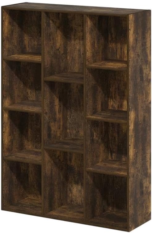 Furnifact Amber Pine Bookcase Elegant Storage Solution with Durable Wood Construction, Spacious Shelving for Living Room, Office, or Bedroom
