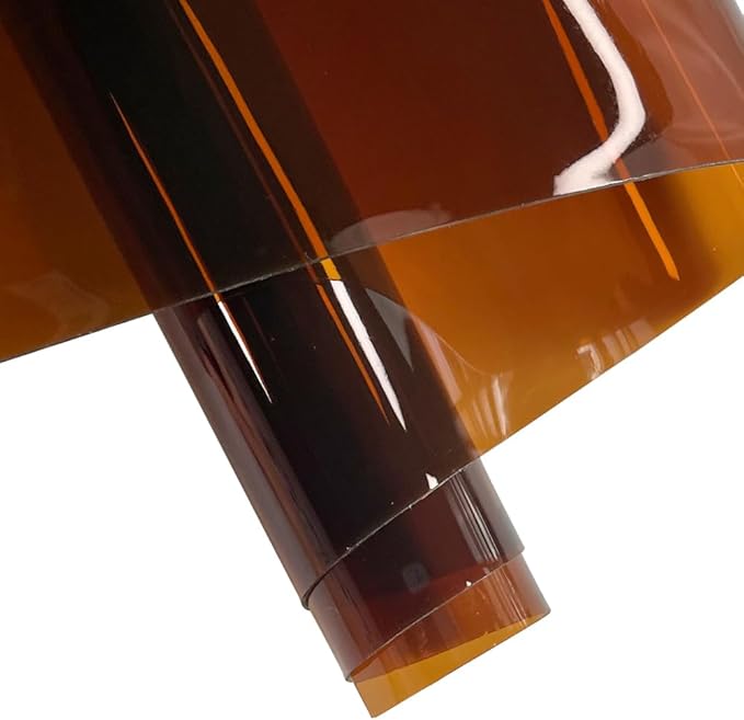 ONEART | 30 Gauge Leather Vinyl, Solid Color See-Through Waterproof Jelly Faux Leather for Women DIY Handbags Tote, 12" x 48" (Brown)