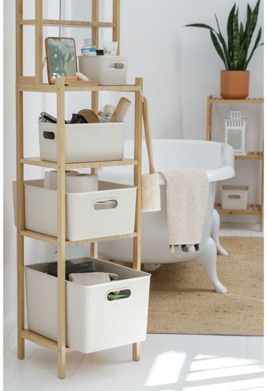 Superio Eco-Friendly Decorative Plastic Storage Bin - Plastic Basket Open Home Storage Organizer Basket, Container Boxes for Organizing Closet Storage Bins for Shelves Drawer Shelf (15 Liter)