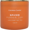 Colonial Candle Spiced Pumpkin Chai Scented Jar Candle, Pop of Color Collection, 3 Wick, 14.5 oz - Up to 60 Hours Burn