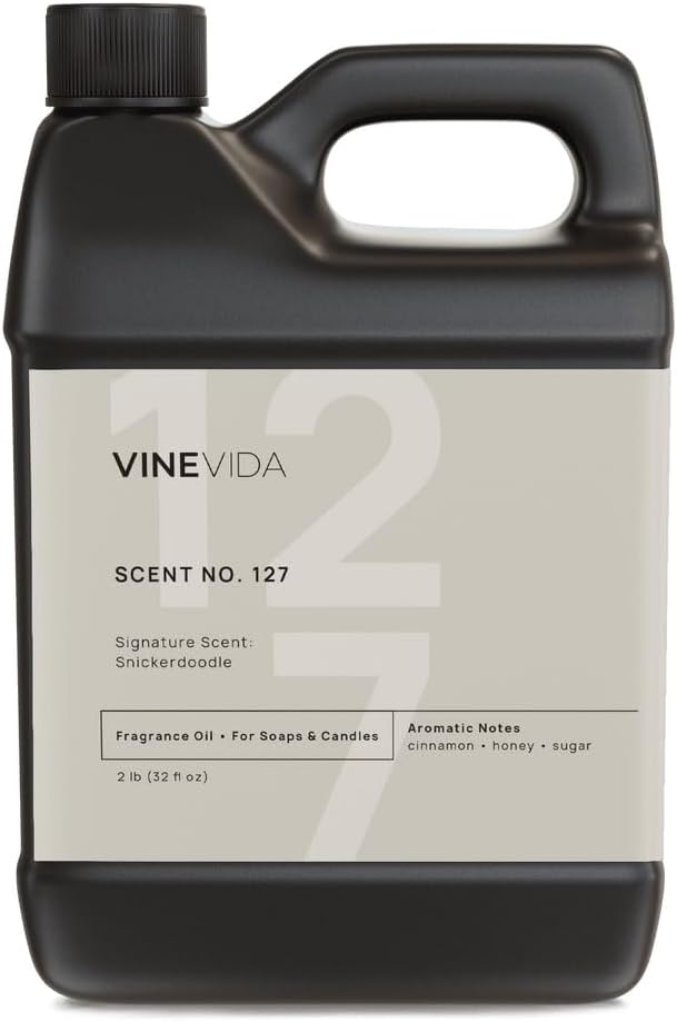 VINEVIDA Scent NO. 127 Fragrance Oil - 32oz (2lbs) - Signature Scent: Snickerdoodle Fragrance Oil for Candle Making - Made in USA Candle Scents Scents for Soap Making