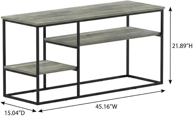 Furnifact Grey TV Stand for 50 Inch Flatscreen, Modern Lifestyle Design, Durable Composite Wood, Sleek Storage Solution for Living Room