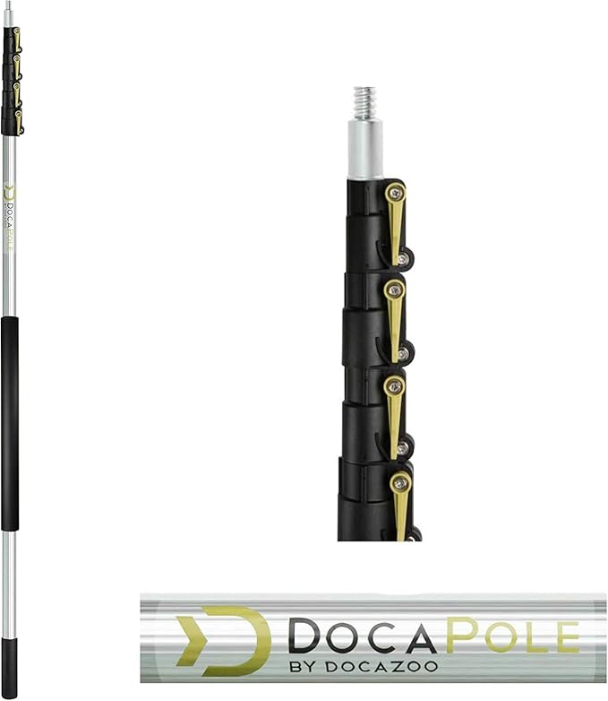 DOCA Gardening Tools 6-26 Ft - Extension Pole for Tree Trimming, Fruit Picker, Roof Rake for Leaves - Pole Saw