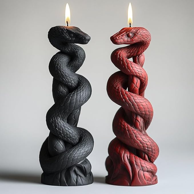 Candle Mold for Candle Making, 3DSilicone Mold for Resin Casting DIY Plaster Polymer Clay Home Decoration (Serpent Column)