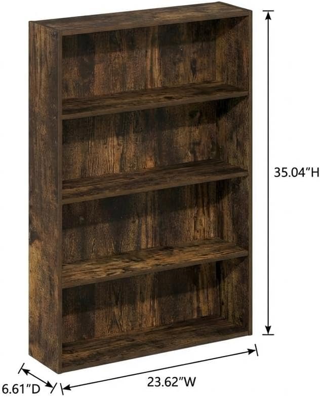 Furnifact Amber Pine Bookcase with Durable Wood Construction, Modern Design, Easy to Clean, Suitable for Living Rooms, Home Offices, and Book Storage