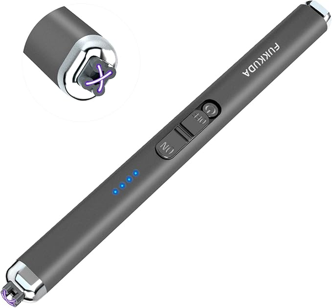【Upgraded】 Dual Arc Electric Candle Lighter Rechargeable USB Lighter Plasma Arc Lighters for Candle (Space Gray)