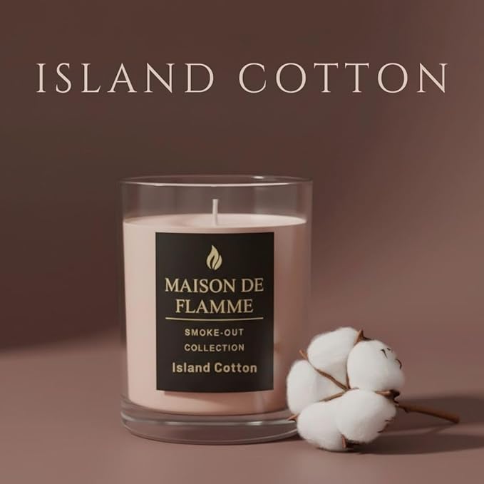 Smoke Odor Eliminating Candle – Island Cotton Soy Wax Candle for Kitchen, Apartment & Home Smells, Long Lasting Odor Neutralizing Scented Candle, 150g / 5.3 oz – Maison De Flamme