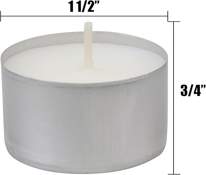 Stonebriar 300 Pack Unscented Tea Light Candles with 6-7 Hour Extended Burn Time, White, 300 Count