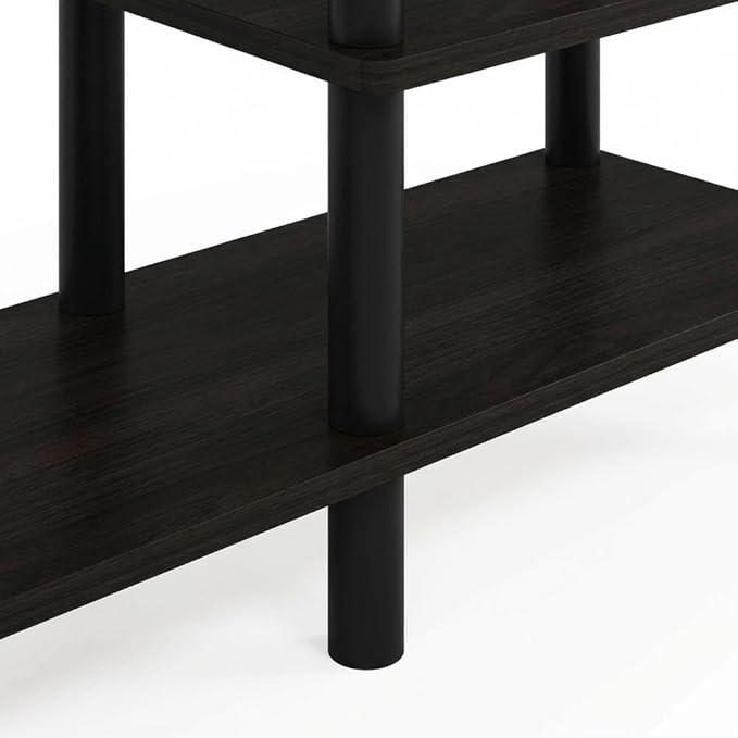 Espresso Wood TV Stand for Up to 80 Inch Flat Screen, Modern Entertainment Center with Ample Storage Space, Sturdy Construction