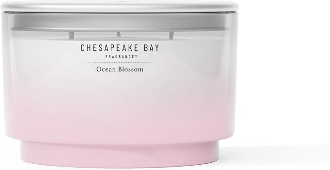 Chesapeake Bay, 14.5oz Ocean Blossom Scented Candle, Mood Evoking Fragrance, Sea Glass-Inspired Jar, Premium Soy Blend Wax with Essential Oils, Coastal Fragrance for Home Décor or Gifting