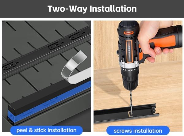 2Pack Expandable Pull Out Cabinet Organizer 21" Deep - Sliding Drawer Organizer Roll Out Shelves Adhesive - Adjustable Width 15.2"-26.2" W (Grey)
