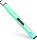 REIDEA Electric Lighter for Candle Lovers, Windproof Flameless USB Rechargeable Arc Lighter with Safe Button and Power Indicator for Candle, BBQ and Fireworks, R1, Mint Green