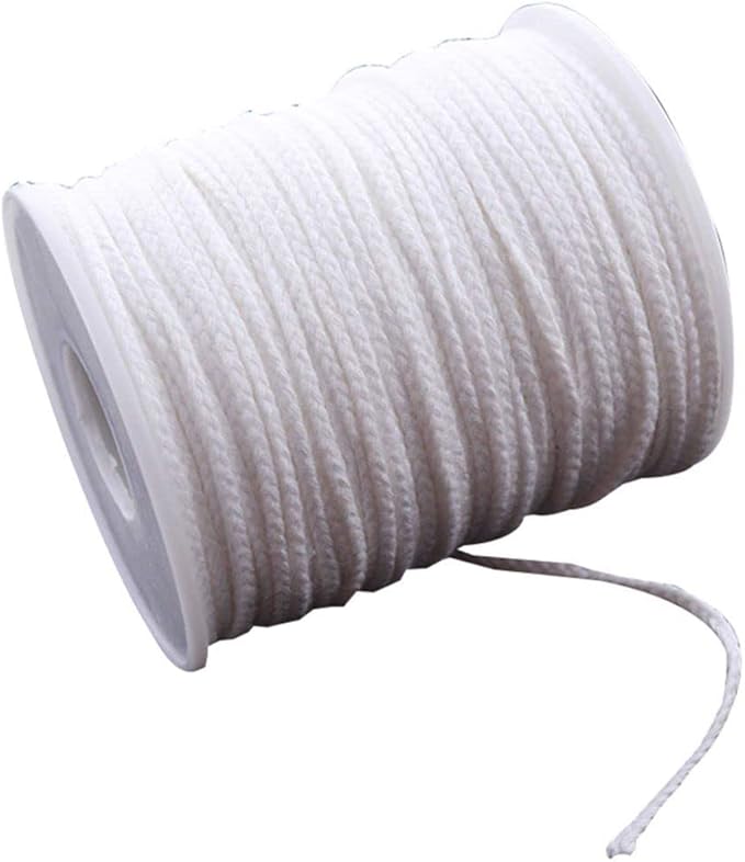 Natural Cotton Candle Wick Core 200ft Roll With 100 Metal Sustainers Tabs - Soy Wax Wicks DIY Craft Candle Making Supplies Kit
