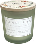 Sand + Fog Scented Candles - Cinnamon Vanilla - Additional Scents and Sizes - 3 Wicks 100% Cotton Lead-Free - Luxury Air Freshening Jar Candles - Perfect Home Decor - 21 oz