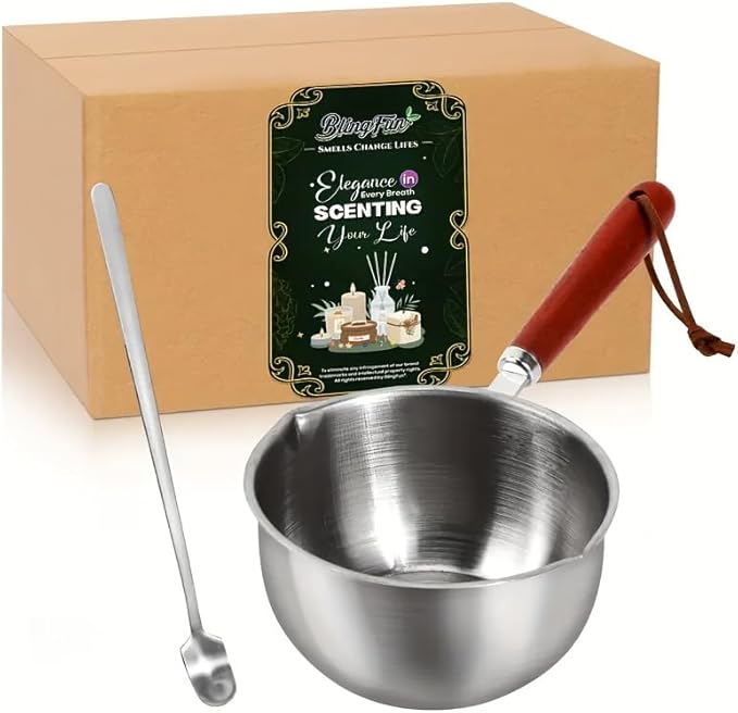 Candle Wicks for Candles Making,Including Melting Pot,2 Types Candle Wick,Wick Stickers,Wick Holders,Wick Placing Tube,All-in-One Starter Set for DIY Soy, Beeswax, Paraffin Candles