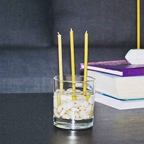 300 All Natural Décor 100% Pure Beeswax Taper Candles – Bulk, Tall (8 in), Unscented, Dripless, Smokeless, Slow Burning, Non Toxic, Honey Scent - for Home, Dinner, Cake, Prayer, Hanukkah, Christmas