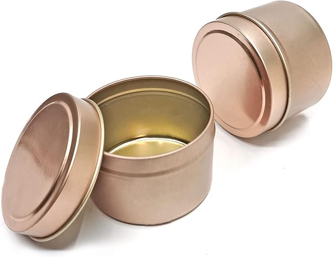 Unixing 16 Pcs Candle Tins for DIY, Storage Tins Container for Candle Making Light Rose Gold Tins (Light Rosegold Candle Tins)