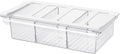 Pull-Out Fridge Drawer Organizer - Under Shelf Storage Bins for Refrigerator Organization for Fruits Vegetables, Cheese & Deli (3.35" Height x 12.7" Width + dividers)