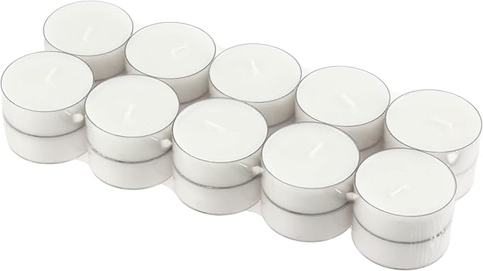 Stonebriar 40 Pack Unscented Mega Oversized Clear Cup Tea Light Candles with 9 Hour Extended Burn Time