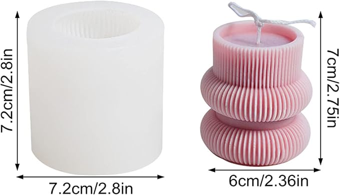Barrel Striped Candle Silicone Mold Geometric Pillar Candle Soap Mold Fondant Chocolate Cake Baking Mould Plaster Clay Resin Epoxy Mold