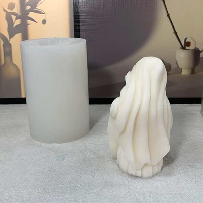 Virgin Mary Candle Mold, Silicone Mold for Religious Candle Making, Nativity Scene Candle Mold for Home Décor and Crafting