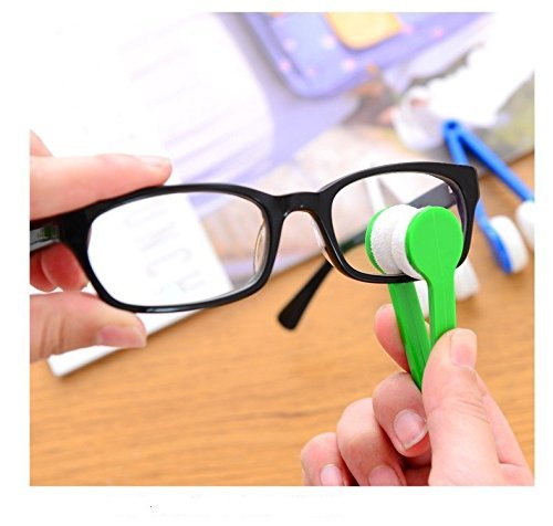 12 pcs Mini Sun Glasses Eyeglass Microfiber Spectacles Cleaner Brush Cleaning Tool（Random Color）