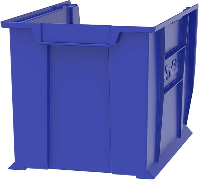 Akro-Mils 30282 Super-Size AkroBins Plastic Storage Bins, Space-Saving Stackable Bins for Garage, Classroom, Warehouse Organization, 20" L x 12" W x 12" H, Blue, 2-Pack