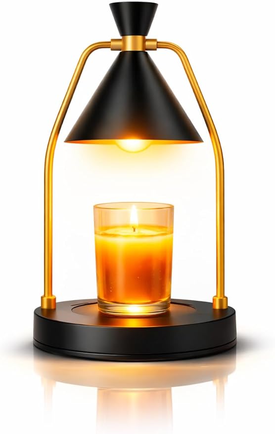 MIGHTY T Candle Warmer Lamp with Timer & Dimmer – Flameless Candle Lamp for Jar Candles – Adjustable Brightness – Safe Home Fragrance Warmer for Bedroom & Living Room