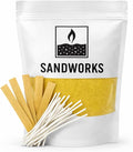 Sand Wax Candle Making Kit – 5 Wooden Wicks & 15 Cotton Wicks, 500 g Premium Fragrance-Free Sand Wax (Sunstone Sand (Yellow)